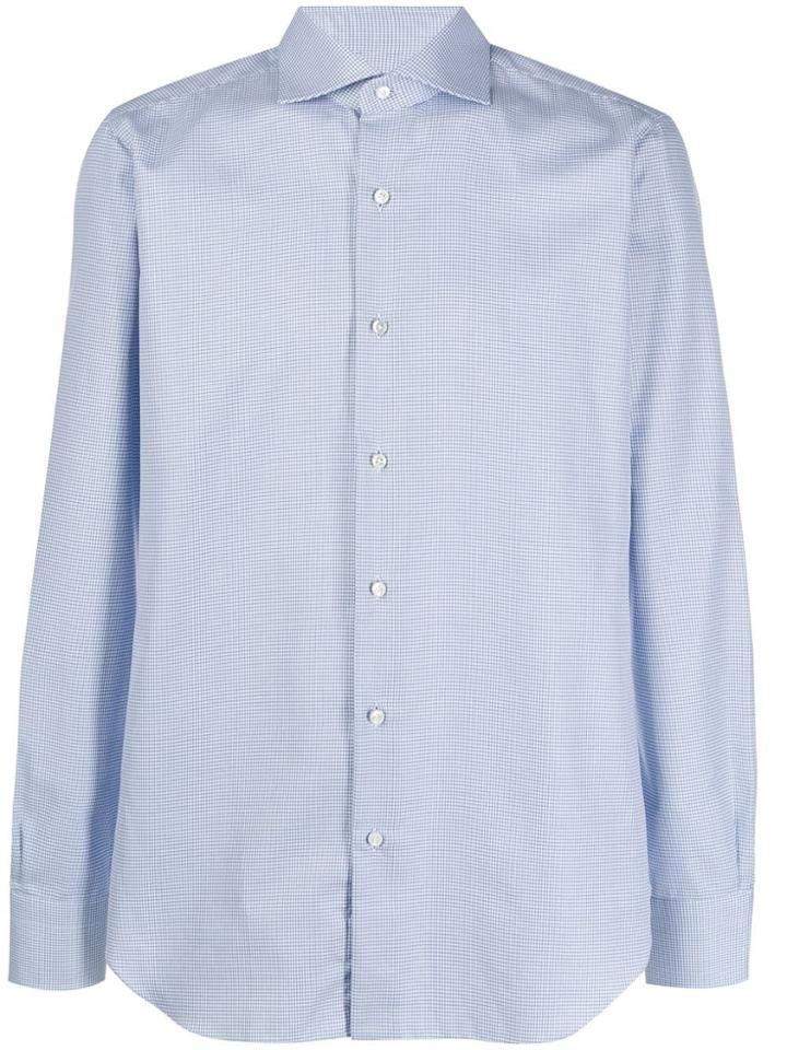 Barba Micro Pattern Shirt - Blue