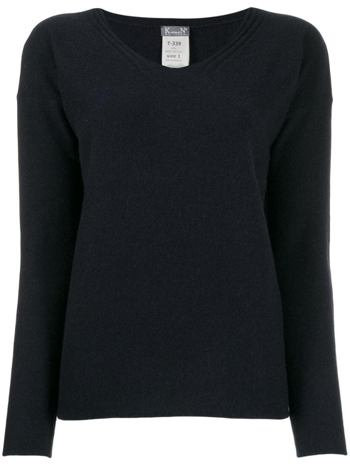 Kristensen Du Nord Cashmere V-neck Jumper - Blue
