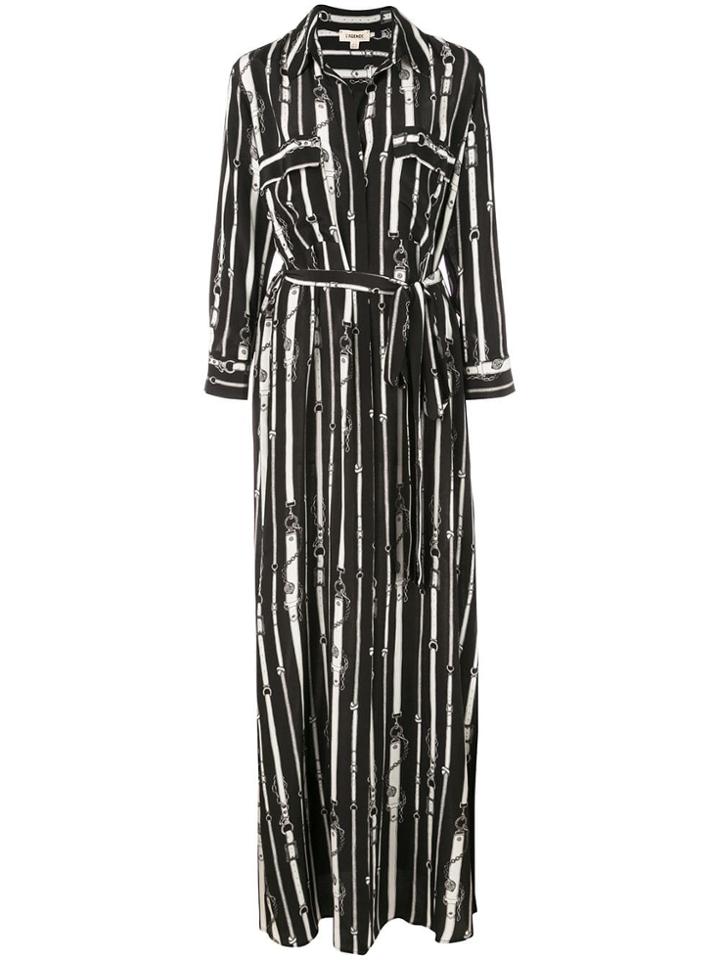 L'agence Chain Print Dress - Black