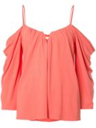 Nicole Miller Cold-shoulder Top, Women's, Size: Medium, Pink/purple, Rayon/spandex/elastane