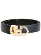 Salvatore Ferragamo Reversible Gancino Belt, Women's, Size: 80, Blue, Calf Leather