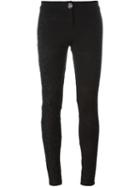 Philipp Plein Floral Embroidered Skinny Jeans, Women's, Size: M, Black, Viscose/polyester/spandex/elastane