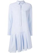 Brunello Cucinelli - Pleated Shirt Dress - Women - Cotton - L, Blue, Cotton