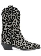 Dolce & Gabbana Leopard Cowboy Boots - Black