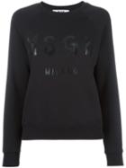Msgm Logo Print Sweatshirt, Size: Large, Black, Cotton