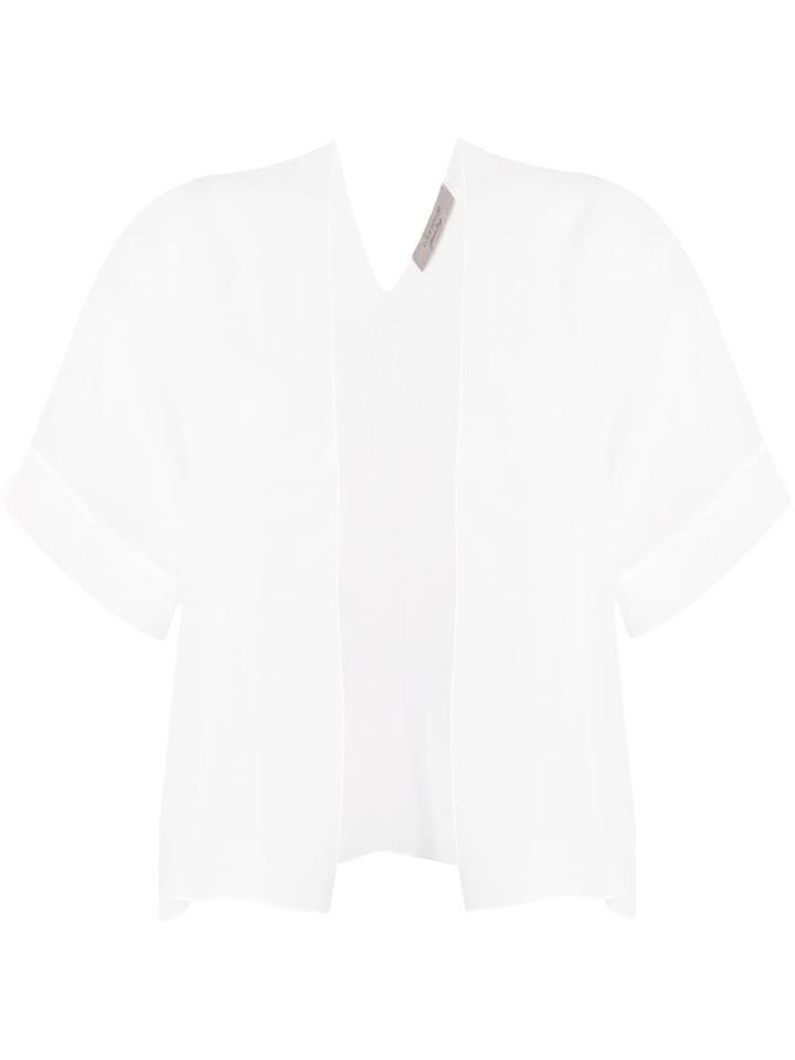 D.exterior Cropped Georgette Kimono - White