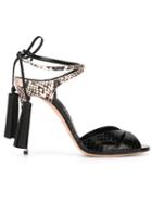 Casadei Tassel Detail Stiletto Sandals, Women's, Size: 40, Black, Leather