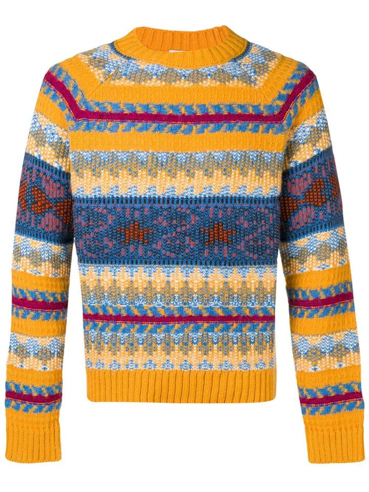 Acne Studios Striped Jacquard Sweater - Yellow