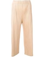 Pleats Please By Issey Miyake Cropped Pleated Trousers - Neutrals