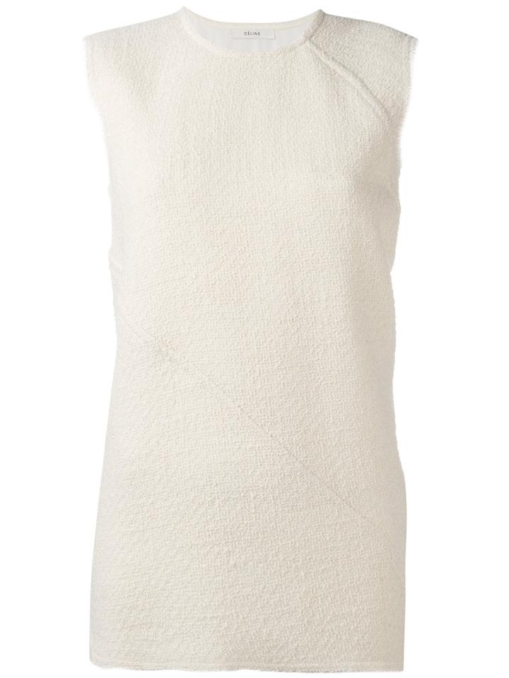 Céline Tweed Sleeveless Top, Women's, Size: 36, Nude/neutrals, Silk/polyamide/wool