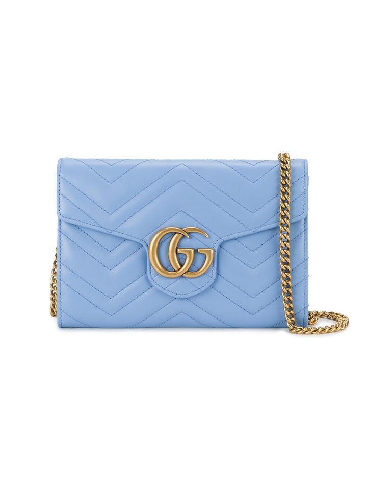 Gucci - Gg Marmont Matelassé Bag - Women - Leather/metal - One Size, Blue, Leather/metal