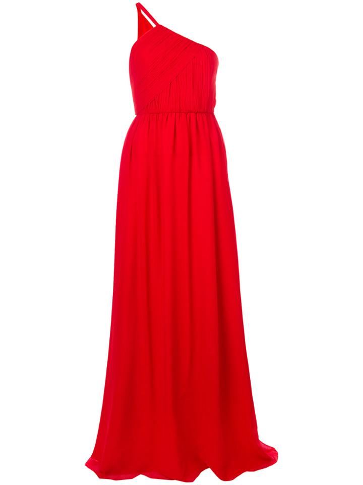 Lanvin One Shoulder Evening Gown - Red