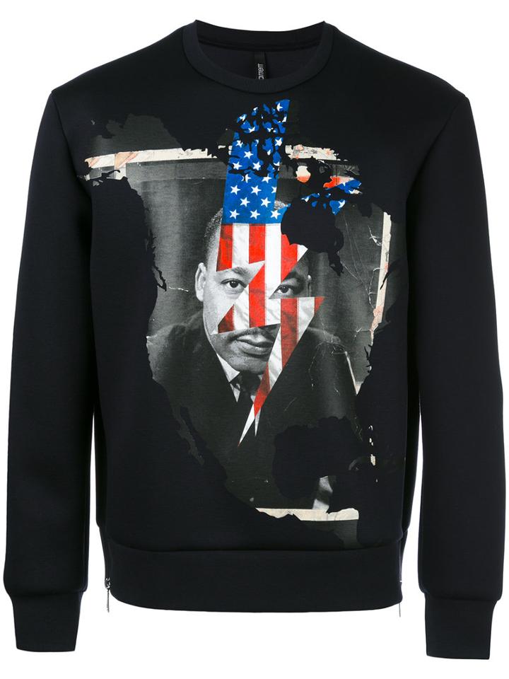 Neil Barrett Marther Luther King Sweatshirt, Men's, Size: Small, Black, Viscose/polyurethane