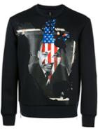 Neil Barrett Marther Luther King Sweatshirt, Men's, Size: Small, Black, Viscose/polyurethane