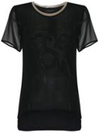 Adriana Degreas Round Neck Silk T-shirt, Women's, Size: G, Black, Silk Crepe
