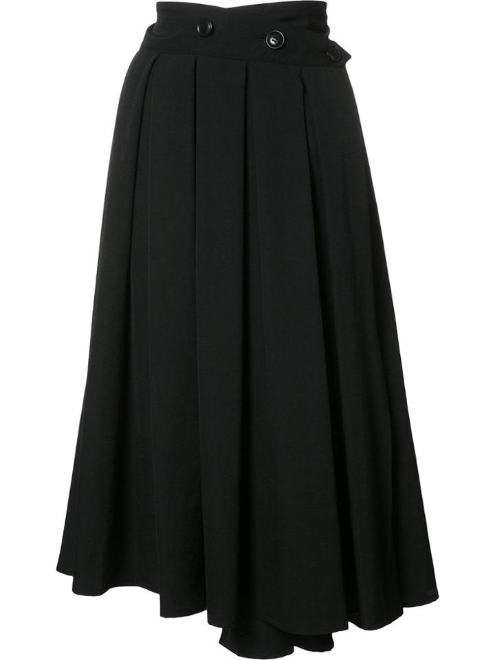 Y's Pleats Wrap Skirt - Black
