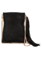 Stella Mccartney 'falabella' Flat Shoulder Bag, Women's, Black, Artificial Leather