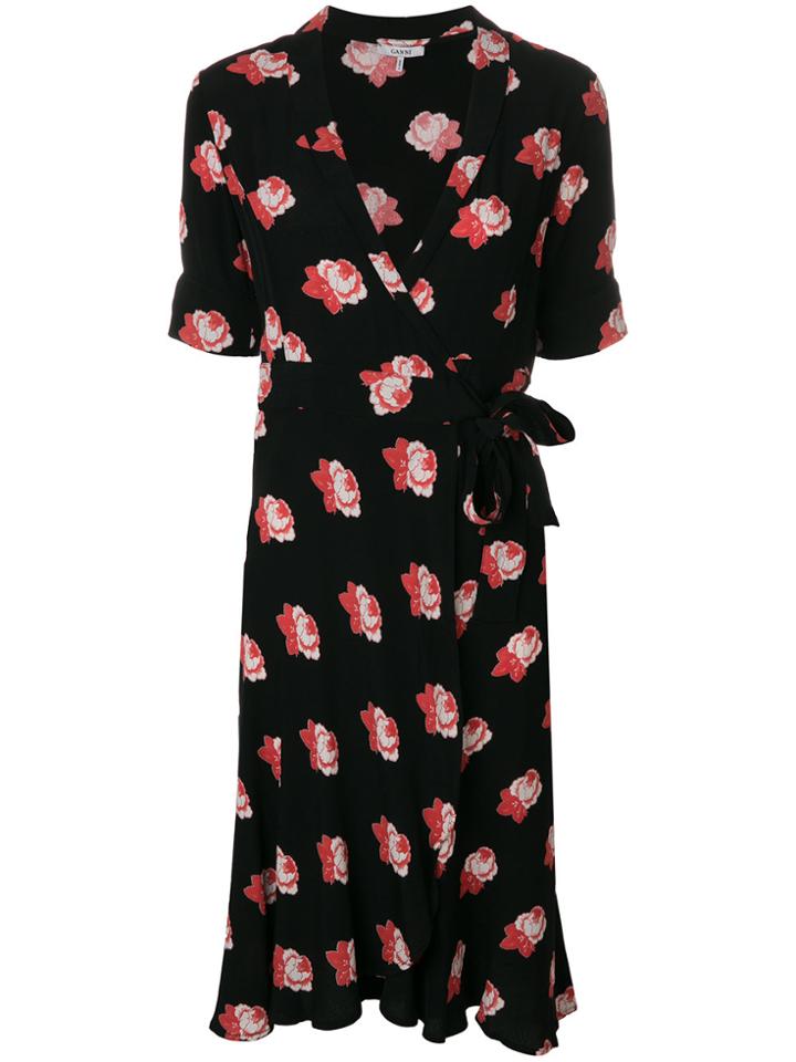 Ganni Harley Floral Print Dress - Black