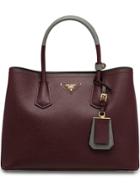 Prada Saffiano Double Tote Bag - Red