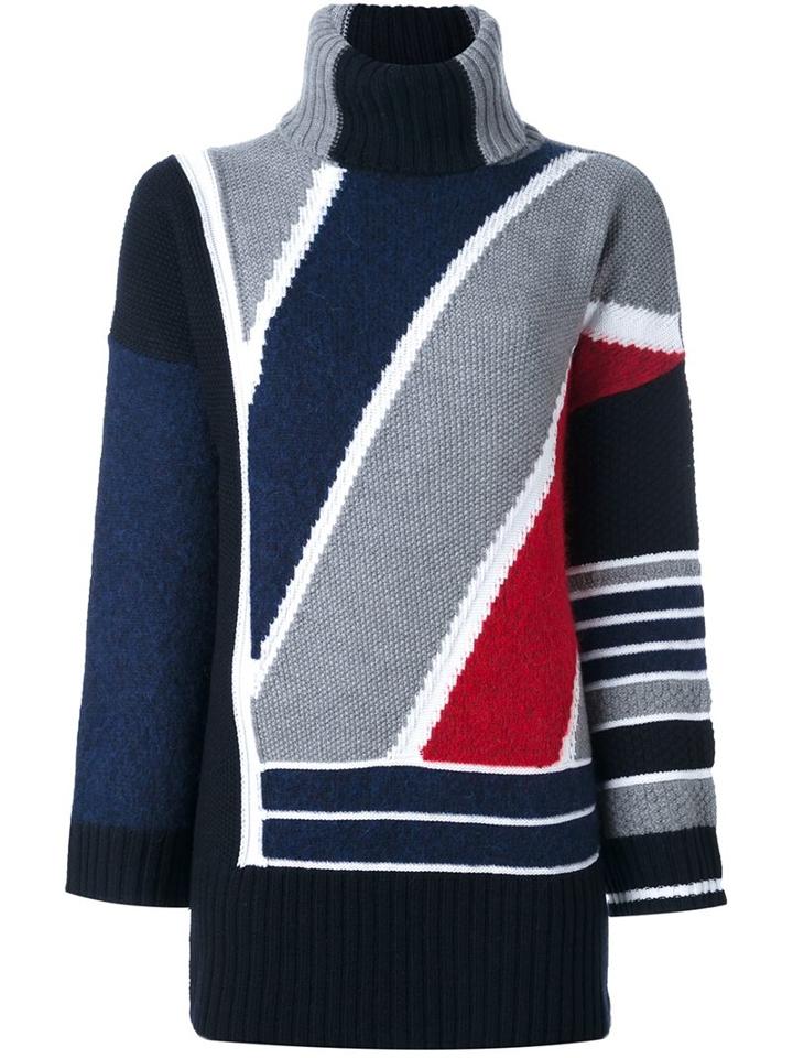 Kenzo Colour Block Jumper, Women's, Size: Medium, Blue, Polyamide/polypropylene/wool/alpaca