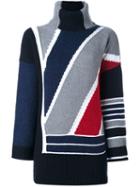 Kenzo Colour Block Jumper, Women's, Size: Medium, Blue, Polyamide/polypropylene/wool/alpaca