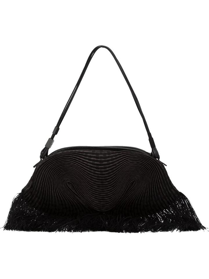 Issey Miyake Fringed Shoulder Bag, Women's, Black