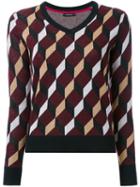 Loveless Geometric Knit Jumper, Women's, Size: 34, Black, Acrylic/nylon/wool/polyester