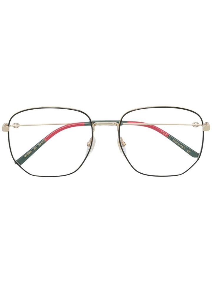 Gucci Eyewear Hexagonal Metal Glasses - Black