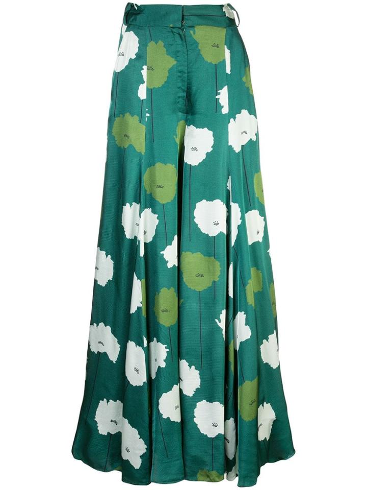 Carolina Herrera Floral Print Palazzo Pants - Green