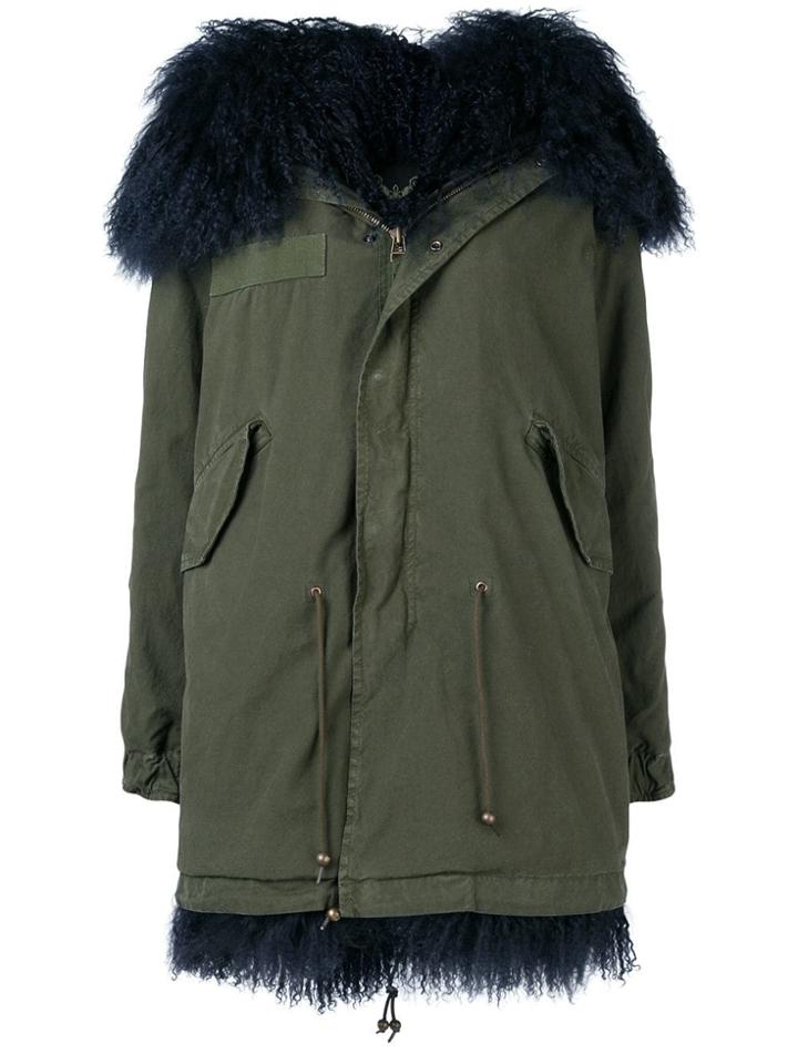 Mr & Mrs Italy Fur Trimmed Parka - Blue