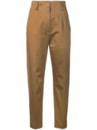 H Beauty & Youth High-rise Cropped Trousers - Brown
