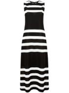 Calvin Klein Collection Stripes Fitted Dress, Women's, Size: 40, Black, Polyamide/spandex/elastane/viscose