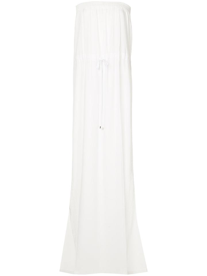 Goen.j Strapless Lace Trim Maxi Dress - White