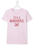 Alberta Ferretti Kids Teen Glitter Slogan Print T-shirt - Pink