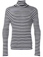 Saint Laurent Striped Roll Neck Sweater - Black