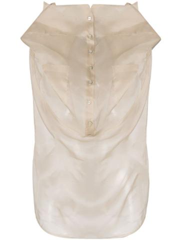 Balossa White Shirt Transparent Deconstructed Shirt - Neutrals
