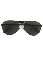 Bottega Veneta Aviator Sunglasses, Men's, Grey, Titanium