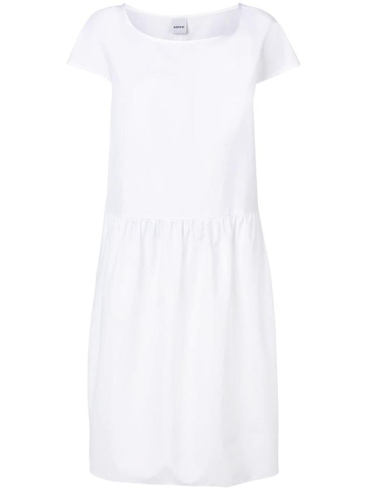 Aspesi Boat Neck Shift Dress - White