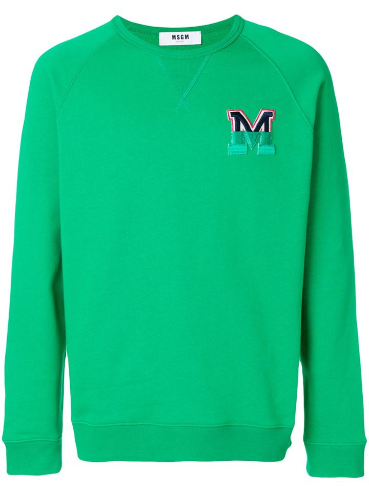 Msgm Logo Patch Sweatshirt - Green