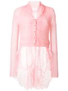 Ermanno Scervino Lace Detail Cardigan - Pink & Purple