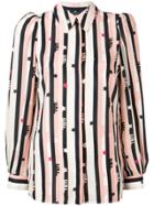 Elisabetta Franchi Striped Logo Shirt - Black