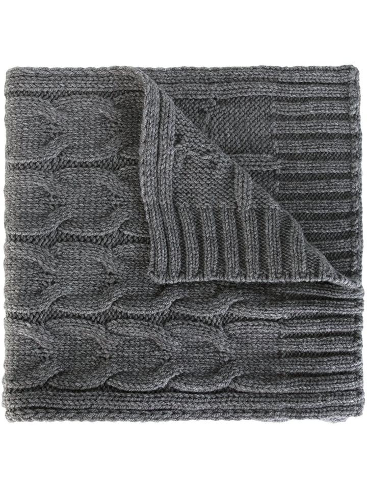 Moncler Kids Cable Knit Scarf, Boy's, Grey