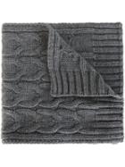 Moncler Kids Cable Knit Scarf, Boy's, Grey