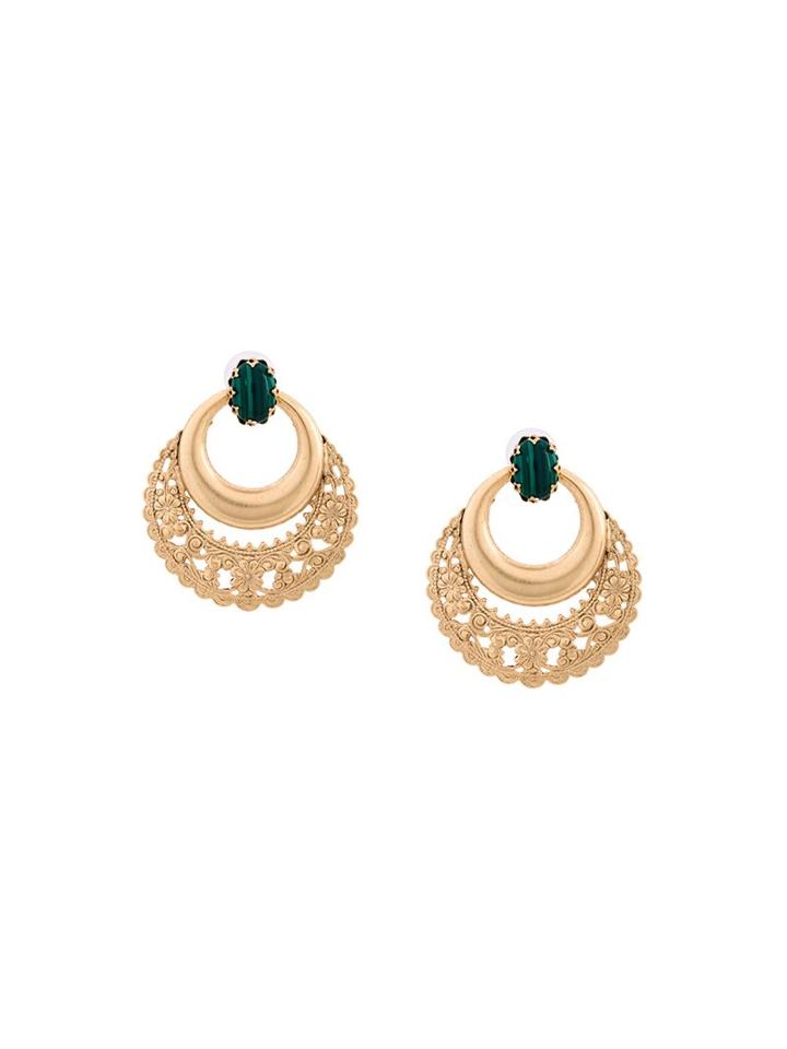 Elizabeth Cole Floral Hoop Earrings