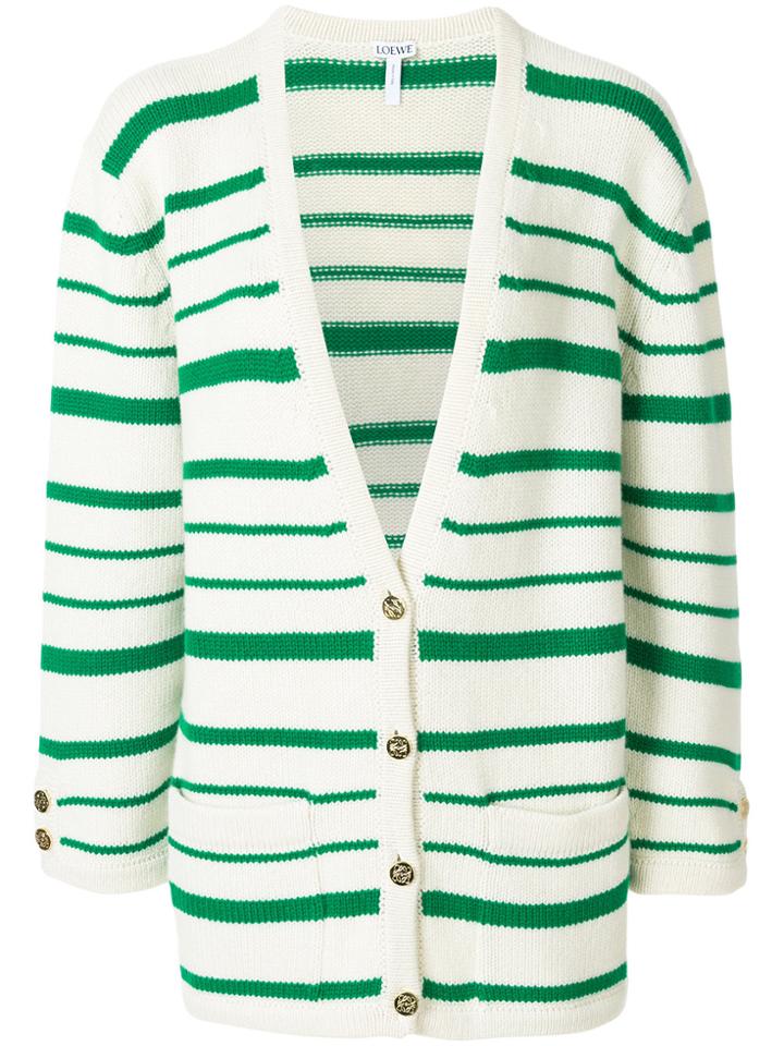 Loewe Cashmere Stripe Cardigan - White