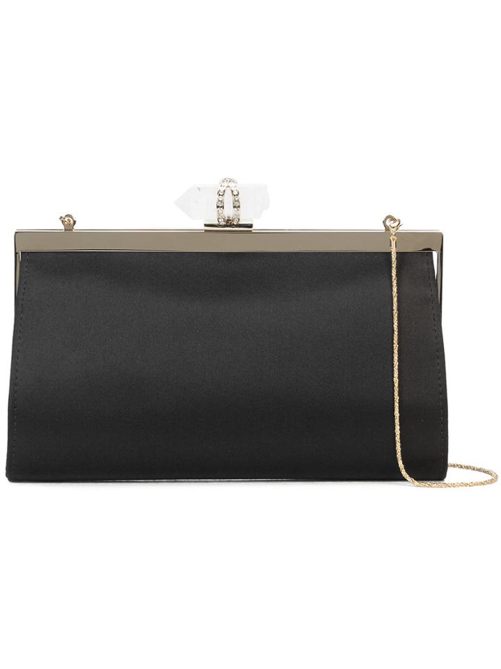 Marchesa Embellished Clasp Clutch - Black