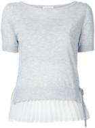 Estnation - Layered Top - Women - Rayon - 38, Grey, Rayon