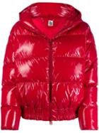 Bacon Zipped Puffer Jacket - Red