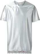 Sankuanz Print Detail Metallic T-shirt, Men's, Size: Xs, Grey, Polyester