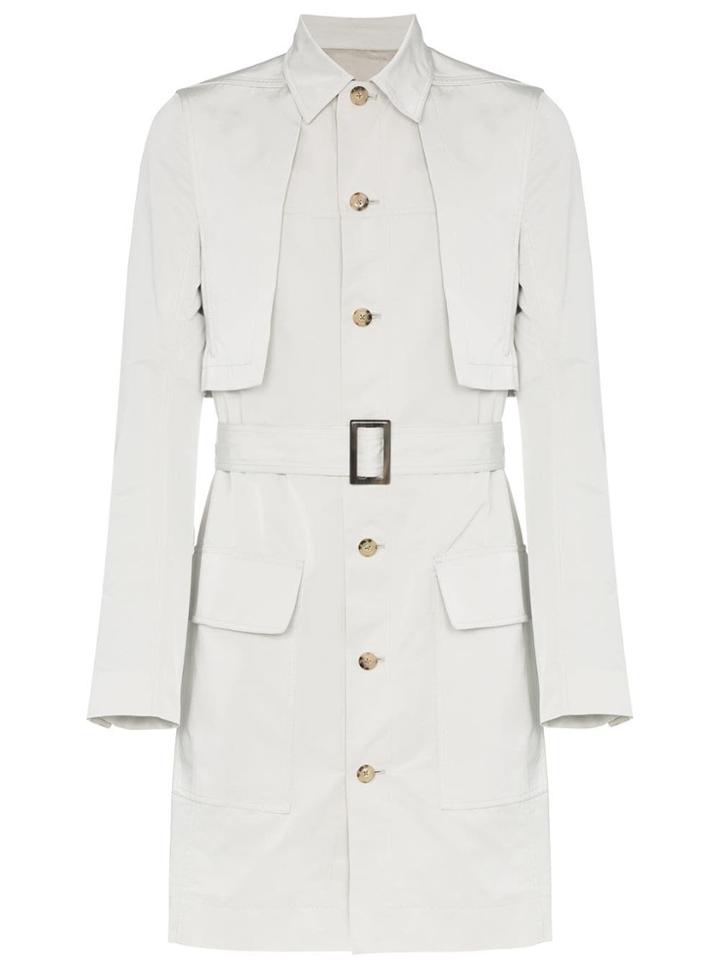 Rick Owens Single-breasted Trench Coat - Grey